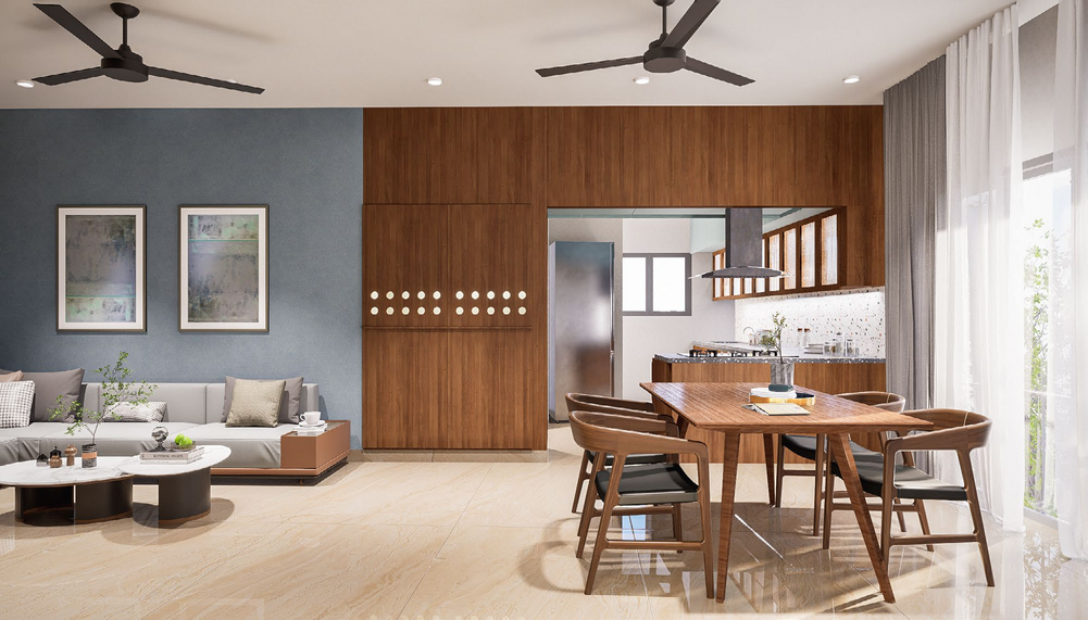 Spacious Living Room — Porous Greenway 3 BHK Alwarpet